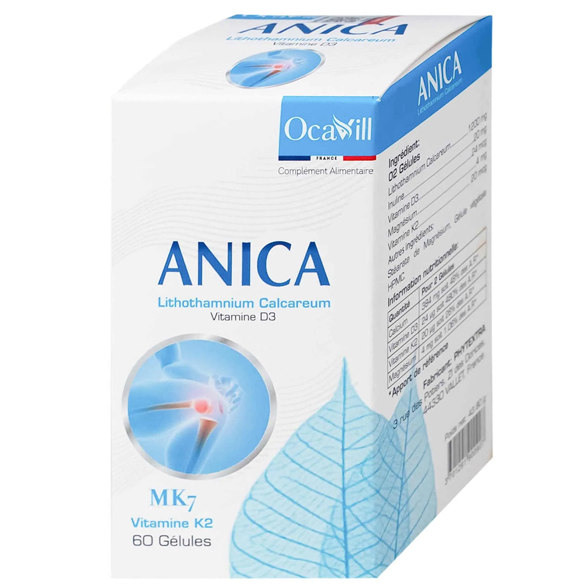 VIÊN UỐNG BỔ SUNG CANXI GIÚP XƯƠNG CHẮC KHỎE ANICA OCAVILL 60V 8