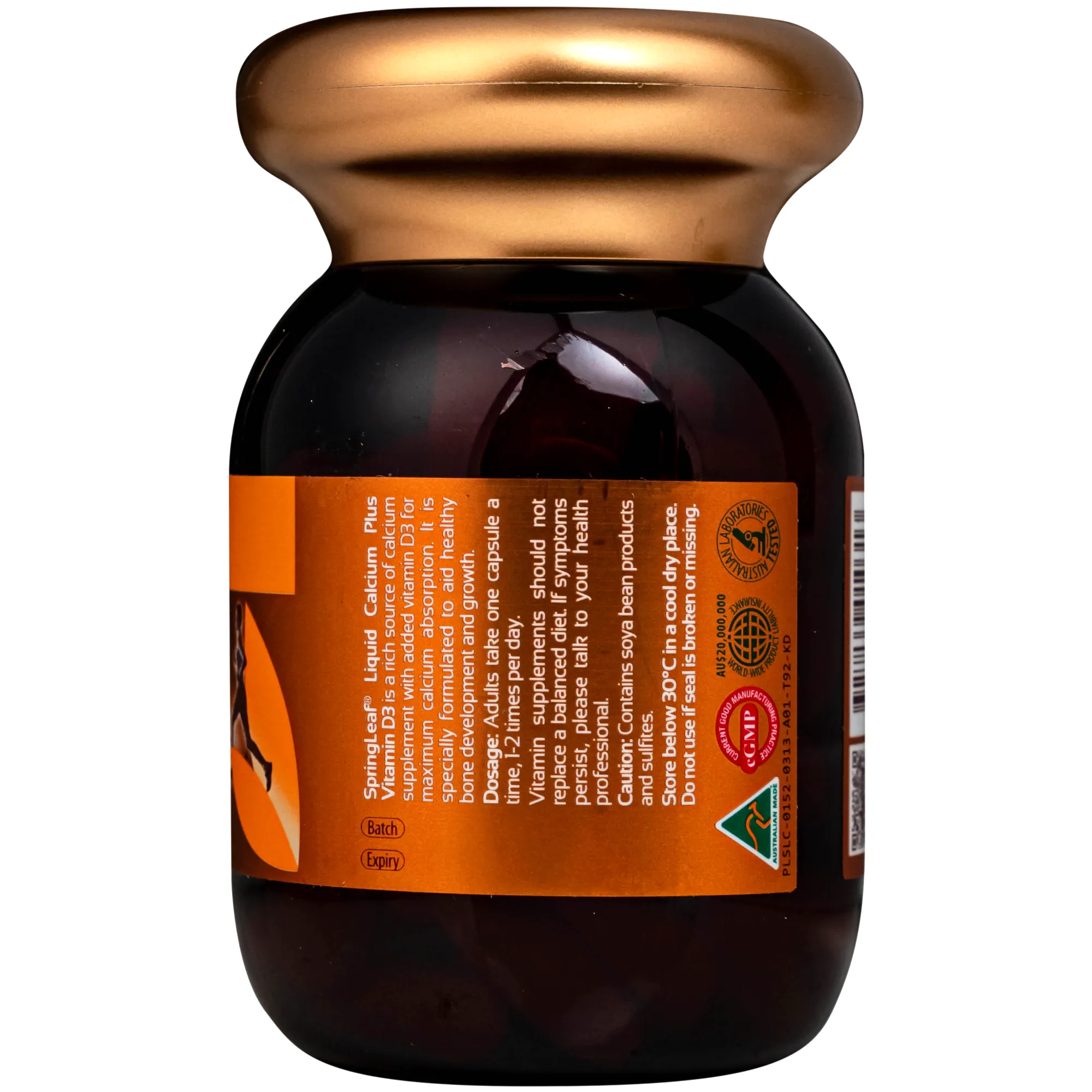 VIÊN UỐNG BỔ SUNG CANXI VÀ VITAMIN D3 GIÚP XƯƠNG CHẮC KHOẺ SPRING LEAF LIQUID CALCIUM PLUS VITAMIN D3 60V 2