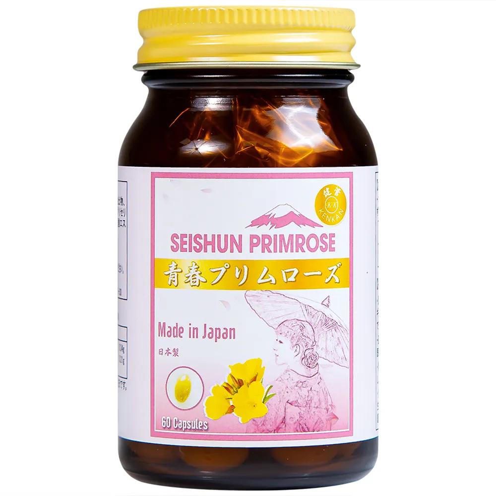 VIÊN UỐNG BỔ SUNG DẦU HOA ANH THẢO CHO PHỤ NỮ TIỀN MÃN KINH KENKAN SEISHUN PRIMROSE 60V 6