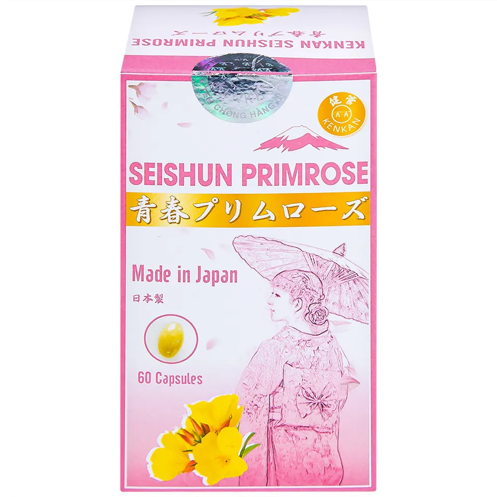 VIÊN UỐNG BỔ SUNG DẦU HOA ANH THẢO CHO PHỤ NỮ TIỀN MÃN KINH KENKAN SEISHUN PRIMROSE 60V 7