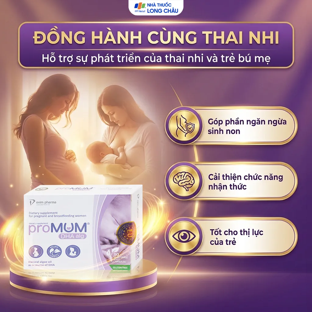 VIÊN UỐNG BỔ SUNG DHA CHO PHỤ NỮ MANG THAI PROMUM DHA ALG 3X10 4