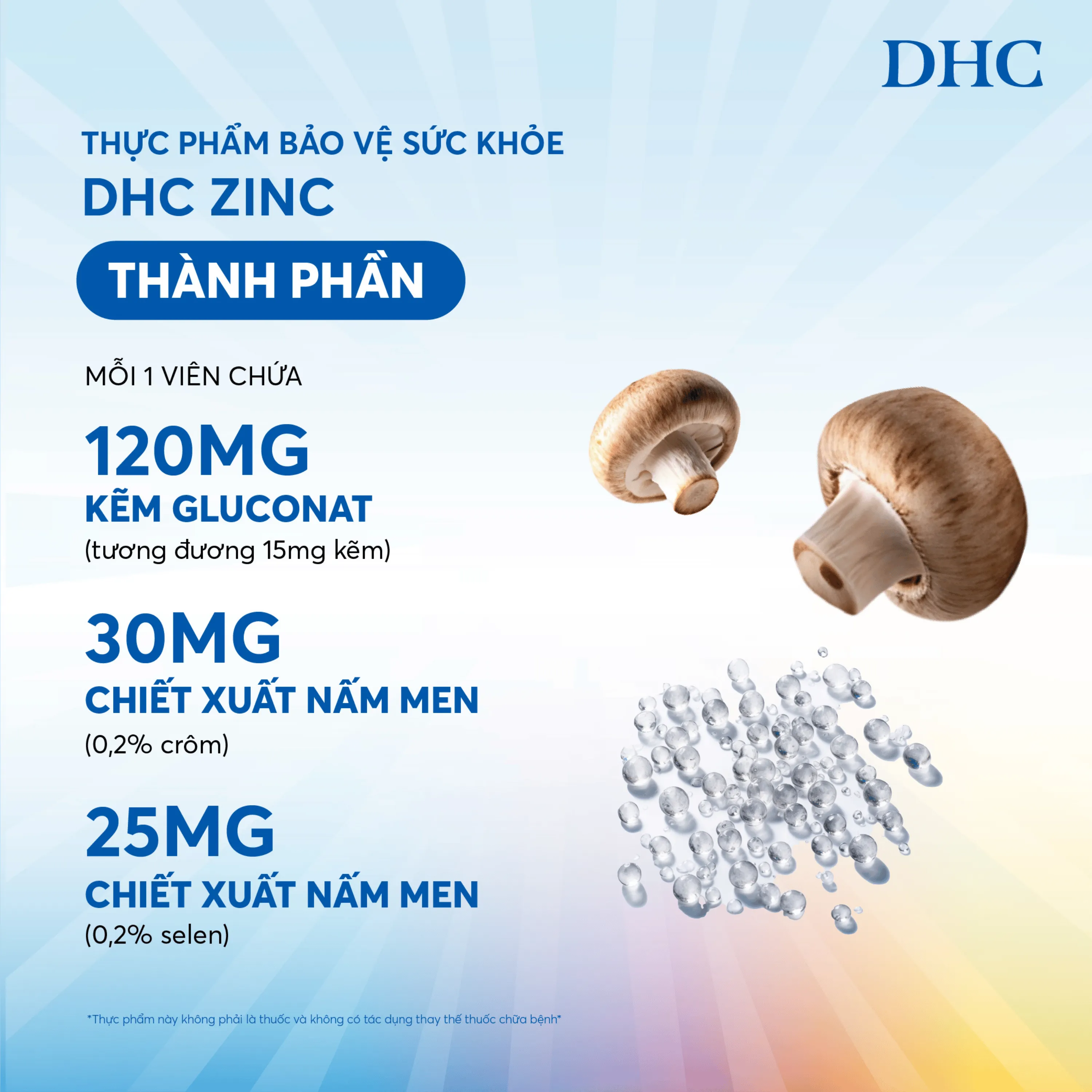 VIÊN UỐNG BỔ SUNG KẼM DHC ZINC 30V 3