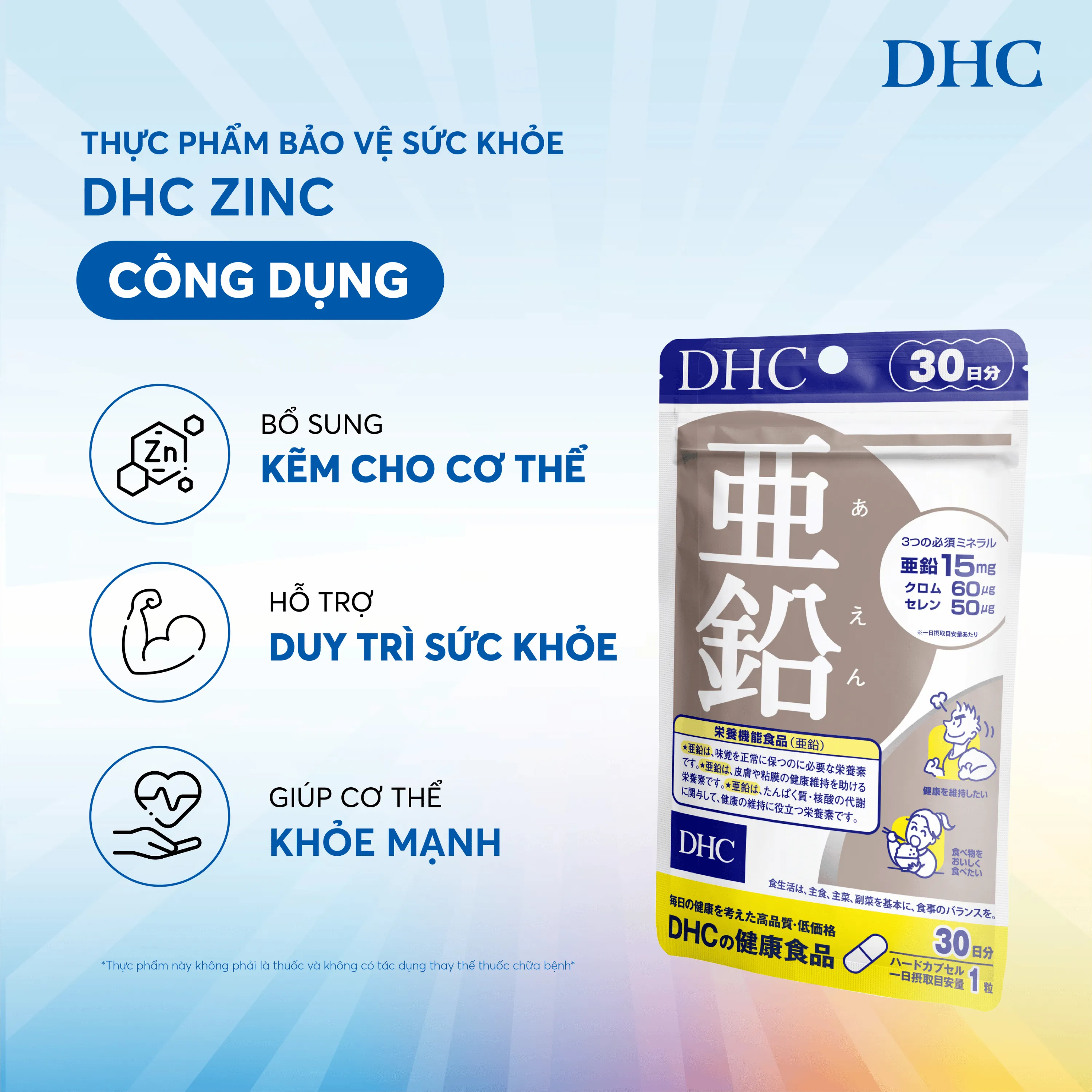 VIÊN UỐNG BỔ SUNG KẼM DHC ZINC 30V 4