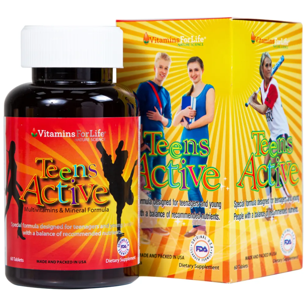 VIÊN UỐNG BỔ SUNG KHOÁNG CHẤT CHO THANH THIẾU NIÊN TEEN ACTIVE VITAMINS FOR LIFE 60V