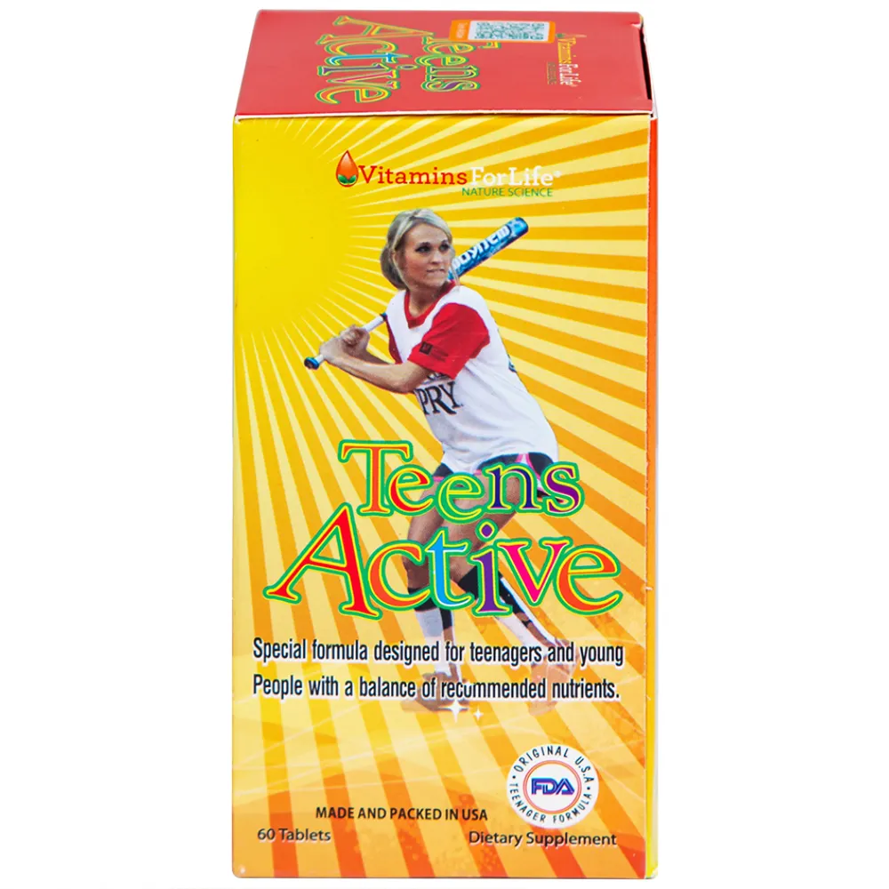 VIÊN UỐNG BỔ SUNG KHOÁNG CHẤT CHO THANH THIẾU NIÊN TEEN ACTIVE VITAMINS FOR LIFE 60V 12