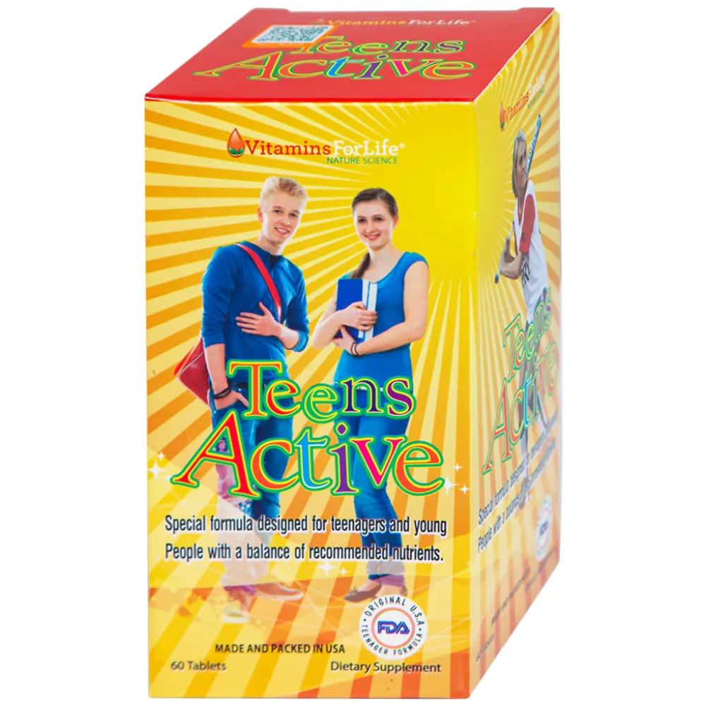 VIÊN UỐNG BỔ SUNG KHOÁNG CHẤT CHO THANH THIẾU NIÊN TEEN ACTIVE VITAMINS FOR LIFE 60V 13
