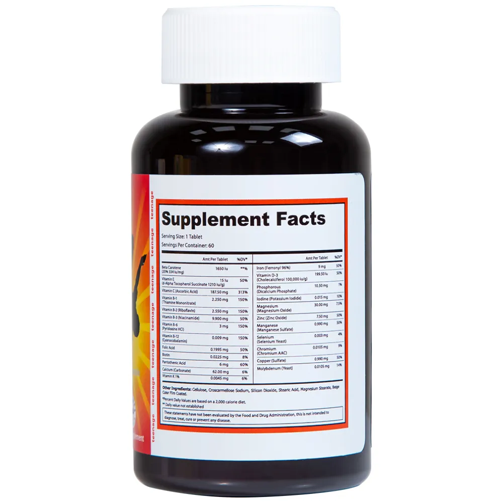VIÊN UỐNG BỔ SUNG KHOÁNG CHẤT CHO THANH THIẾU NIÊN TEEN ACTIVE VITAMINS FOR LIFE 60V 7