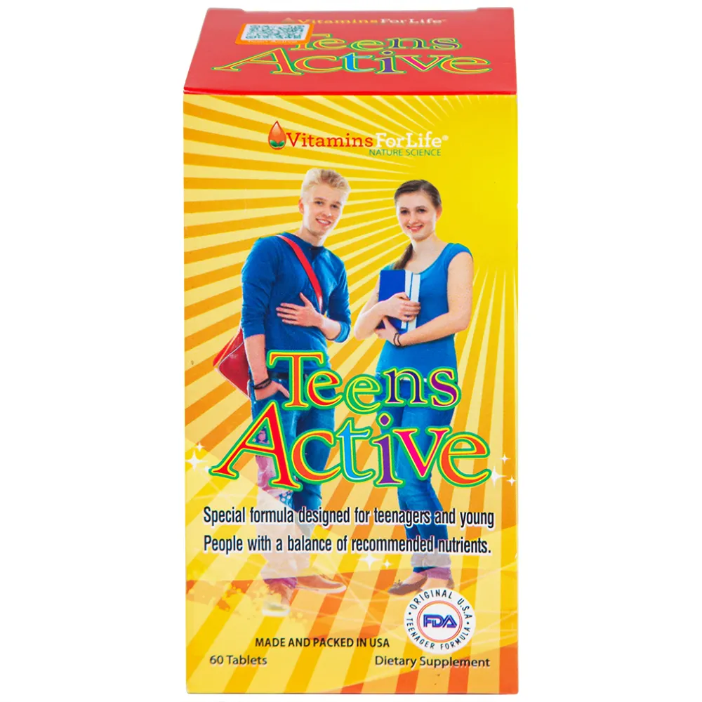 VIÊN UỐNG BỔ SUNG KHOÁNG CHẤT CHO THANH THIẾU NIÊN TEEN ACTIVE VITAMINS FOR LIFE 60V 10