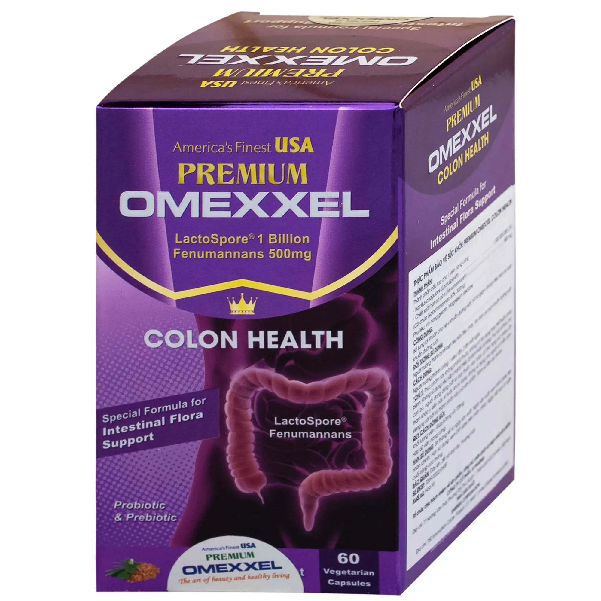 VIÊN UỐNG BỔ SUNG LỢI KHUẨN ĐƯỜNG RUỘT PREMIUM OMEXXEL COLON HEALTH 60V 7