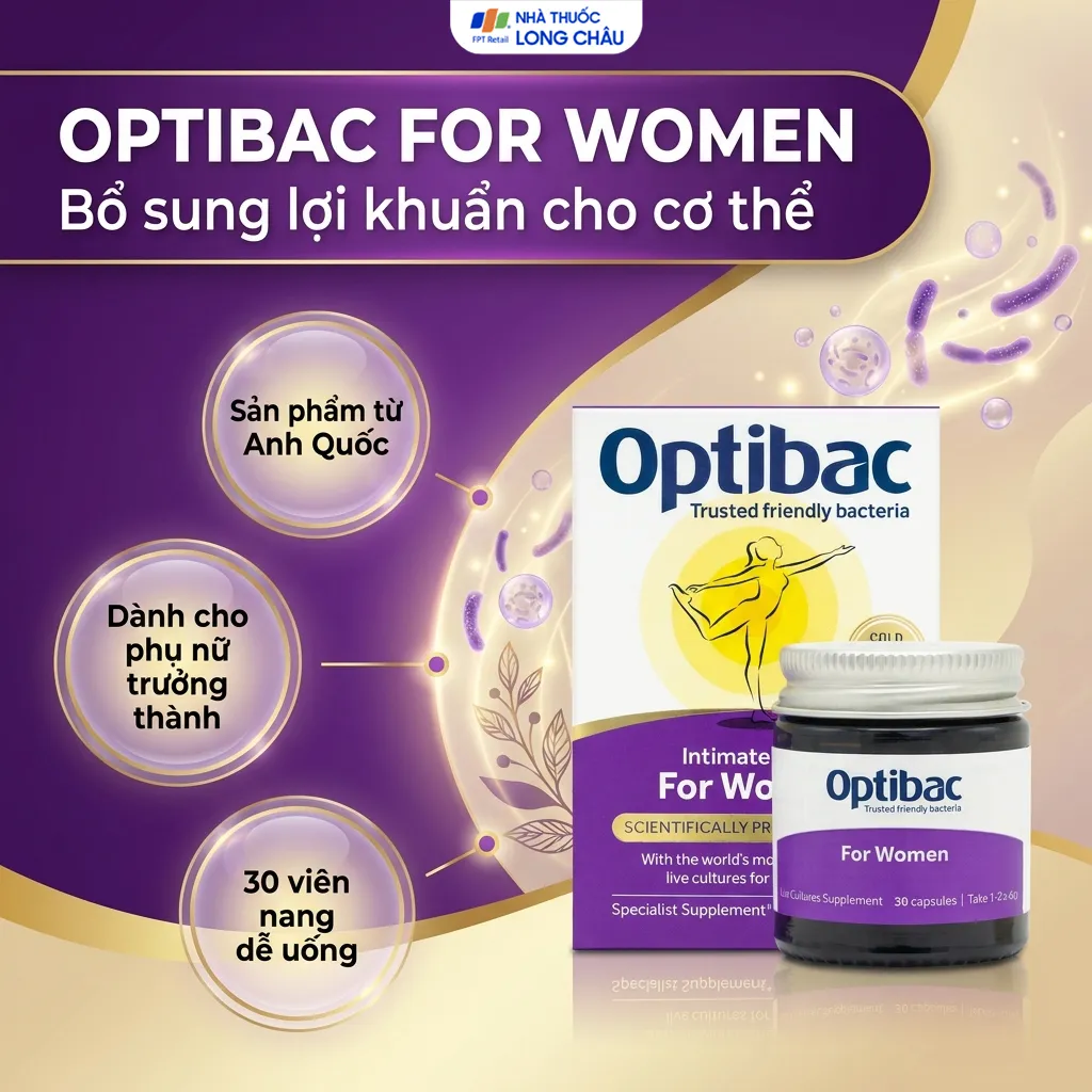 VIÊN UỐNG BỔ SUNG LỢI KHUẨN CHO NỮ GIỚI OPTIBAC FOR WOMEN 30V 2