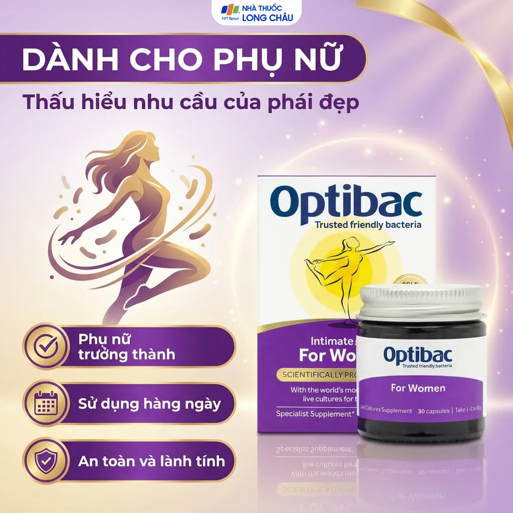VIÊN UỐNG BỔ SUNG LỢI KHUẨN CHO NỮ GIỚI OPTIBAC FOR WOMEN 30V 3