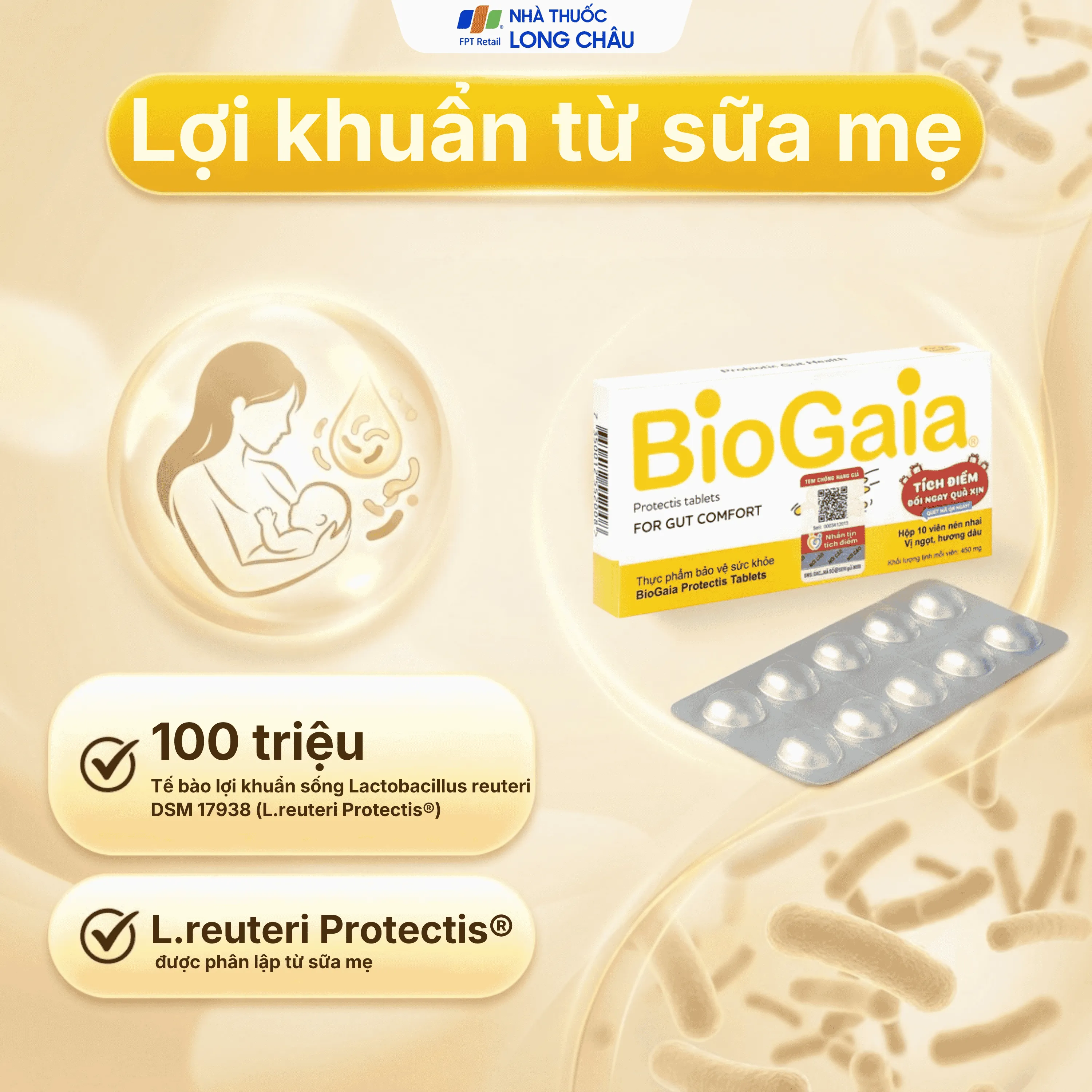 VIÊN UỐNG BỔ SUNG LỢI KHUẨN CHO ĐƯỜNG TIÊU HÓA BIOGAIA PROTECTIS BIOVAGEN 10V 3