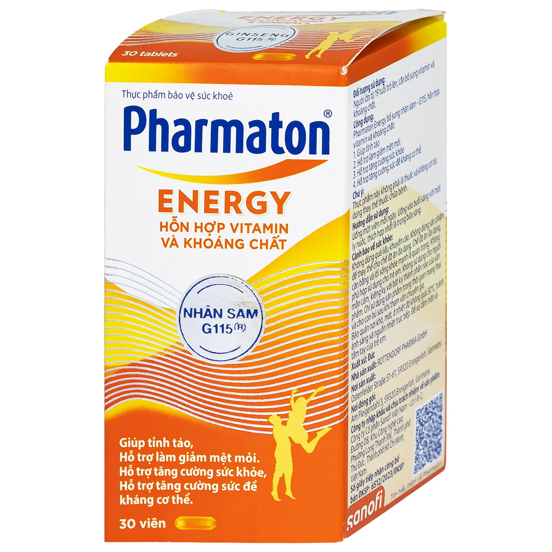 VIÊN UỐNG BỔ SUNG NĂNG LƯỢNG PHARMATON ENERGY MULTIVITAMINS  MINERALS WITH GINSENG 30V 3