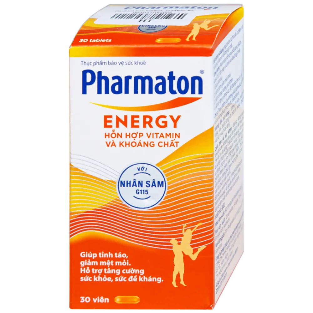 VIÊN UỐNG BỔ SUNG NĂNG LƯỢNG PHARMATON ENERGY MULTIVITAMINS  MINERALS WITH GINSENG 30V 16