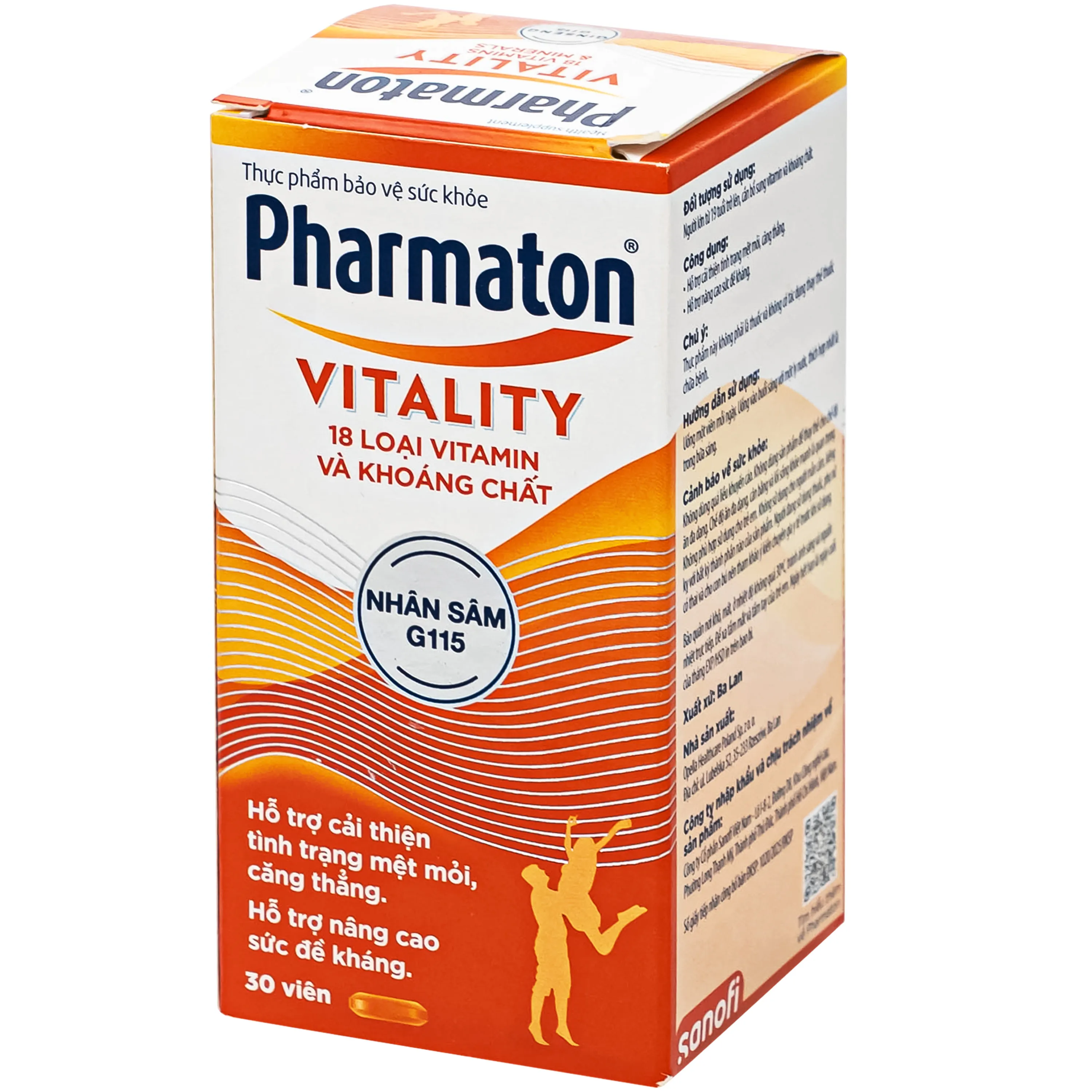 VIÊN UỐNG BỔ SUNG NĂNG LƯỢNG PHARMATON VITALITY SANOFI HỘP 30 VIÊN 2