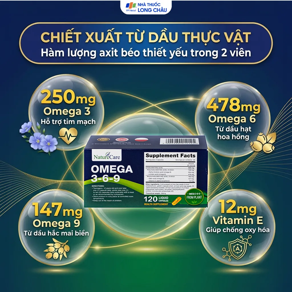 VIÊN UỐNG BỔ SUNG OMEGA 3-6-9 NATURECARE 6X20 4