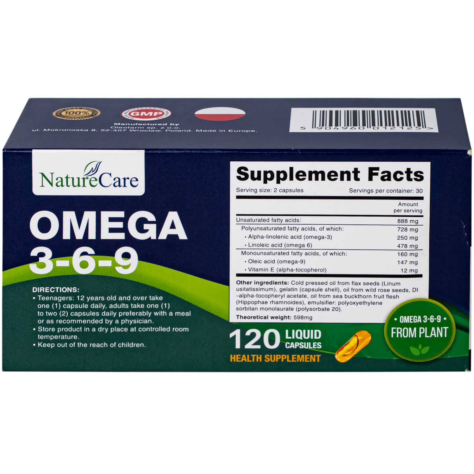 VIÊN UỐNG BỔ SUNG OMEGA 3-6-9 NATURECARE 6X20 6