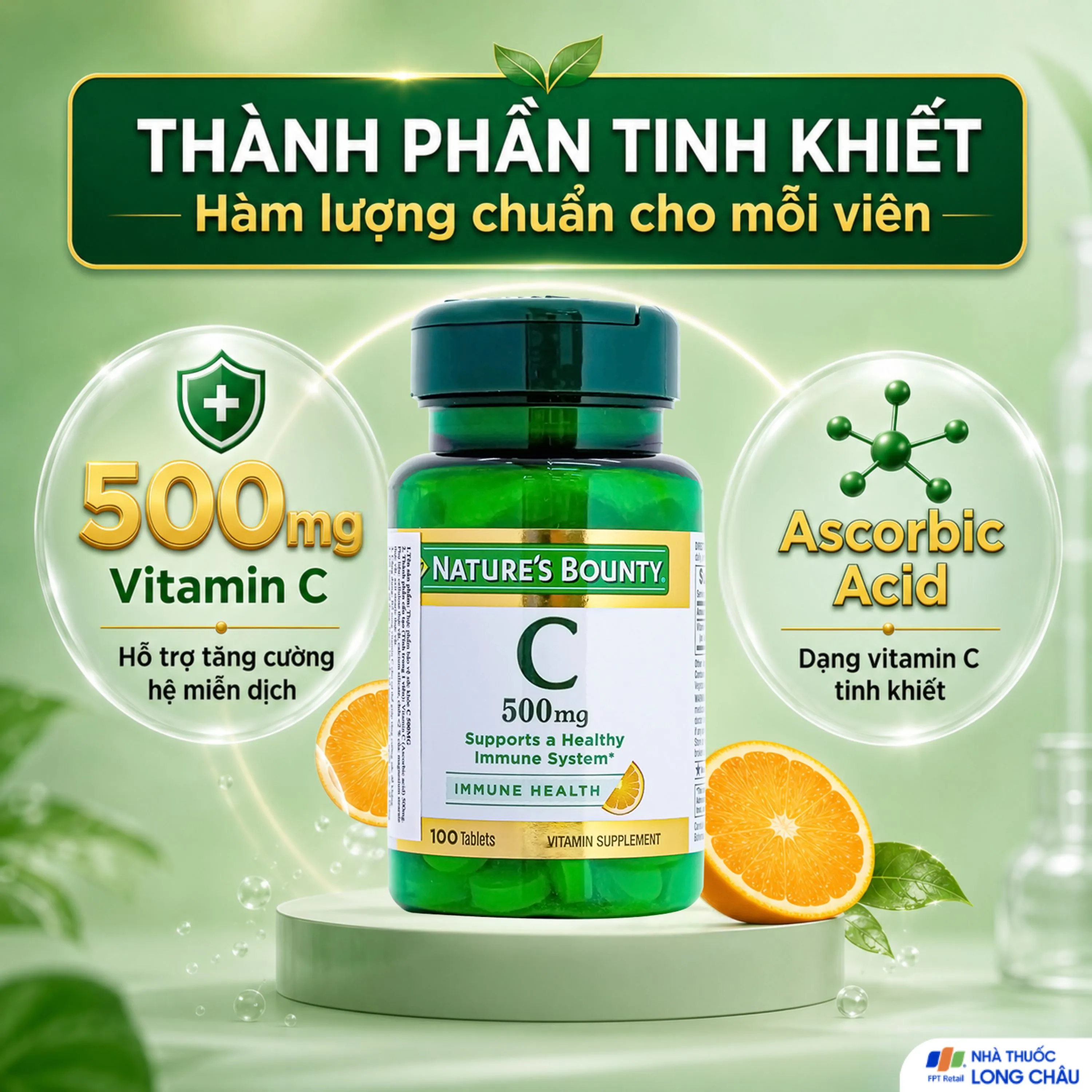 VIÊN UỐNG BỔ SUNG VITAMIN C 500MG NATURE'S BOUNTY 100V 3