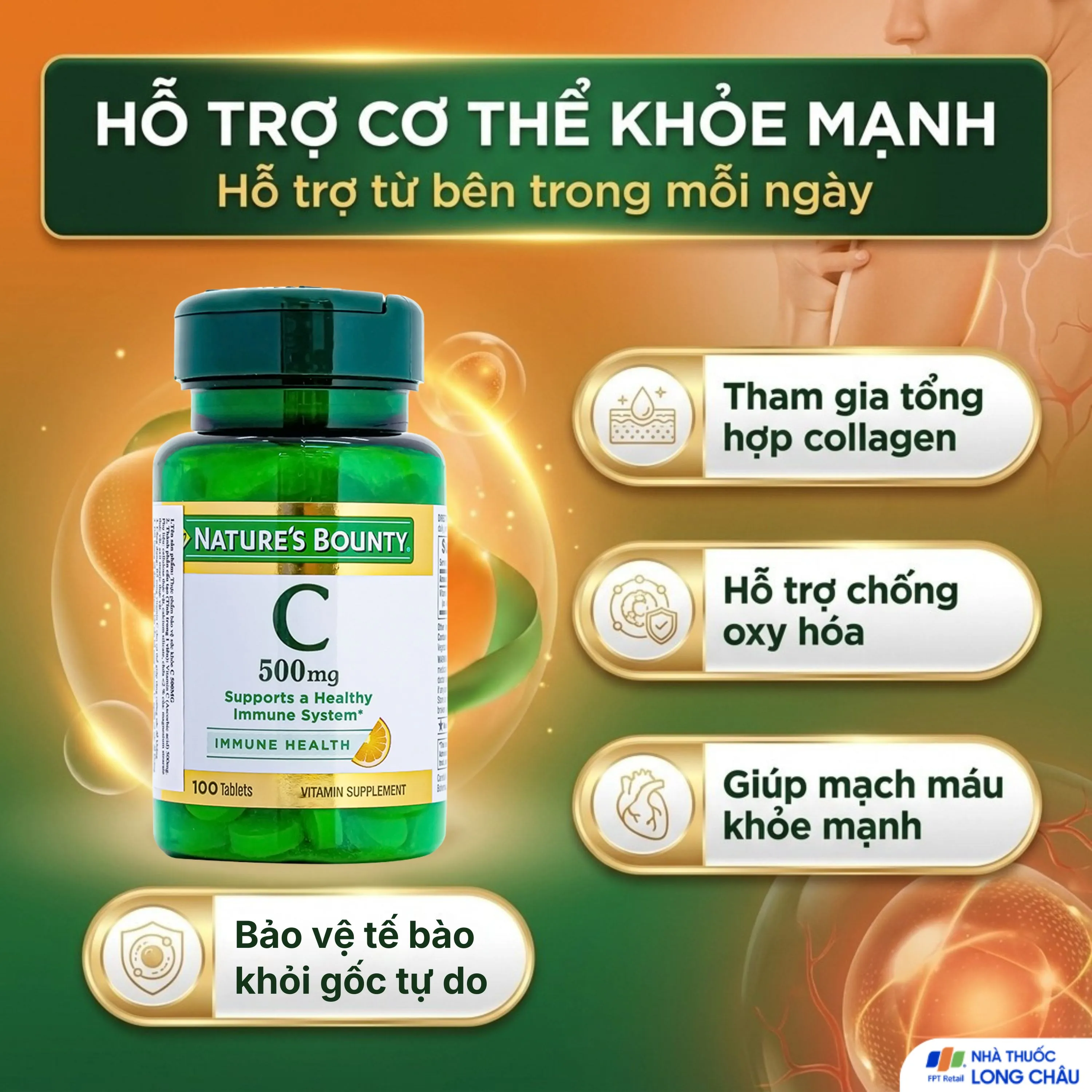 VIÊN UỐNG BỔ SUNG VITAMIN C 500MG NATURE'S BOUNTY 100V 4