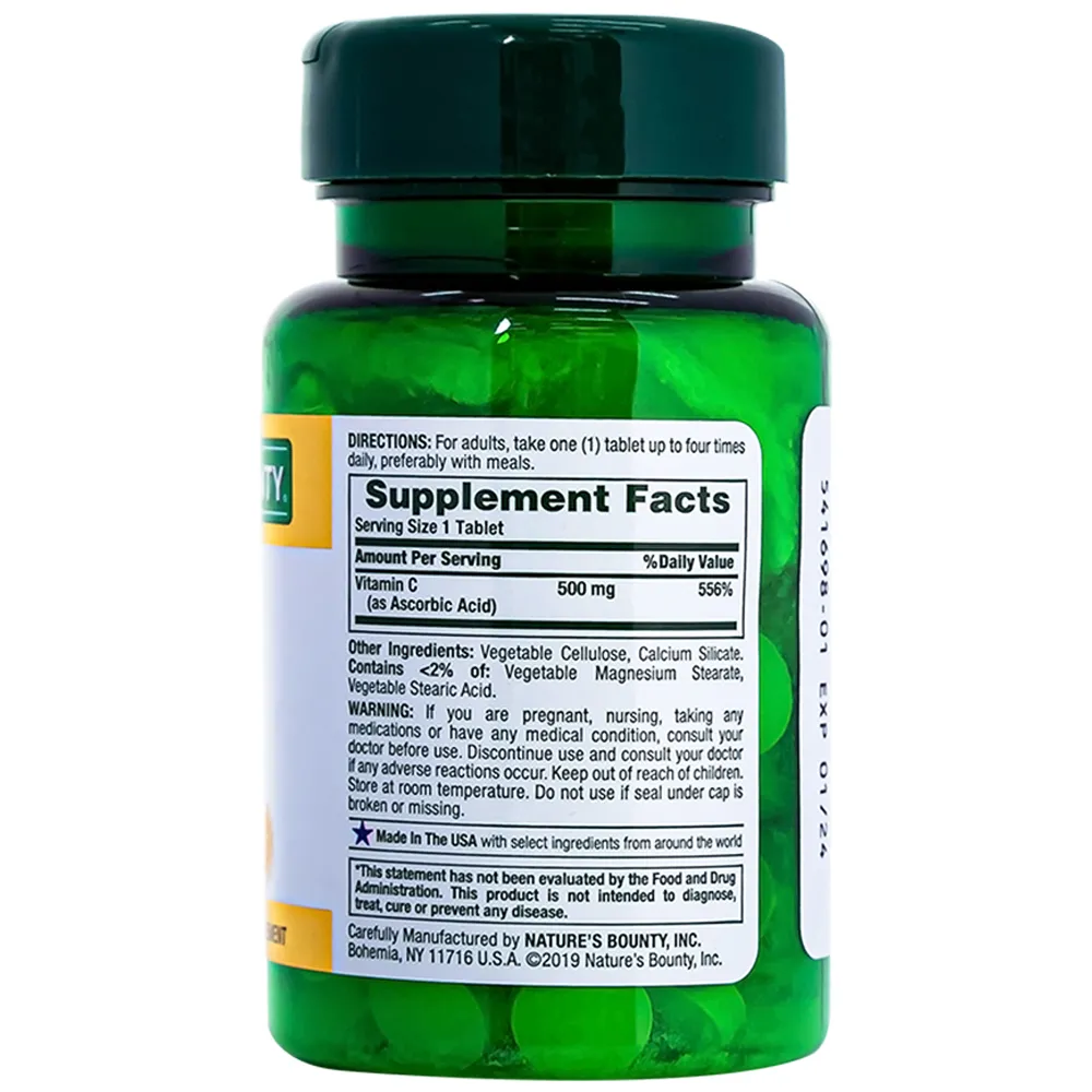 VIÊN UỐNG BỔ SUNG VITAMIN C 500MG NATURE'S BOUNTY 100V 9
