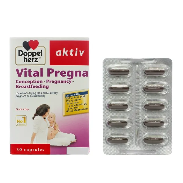 Viên uống bổ sung Vitamin cho bà bầu Aktiv Vital Pregna - Hộp 30 viên