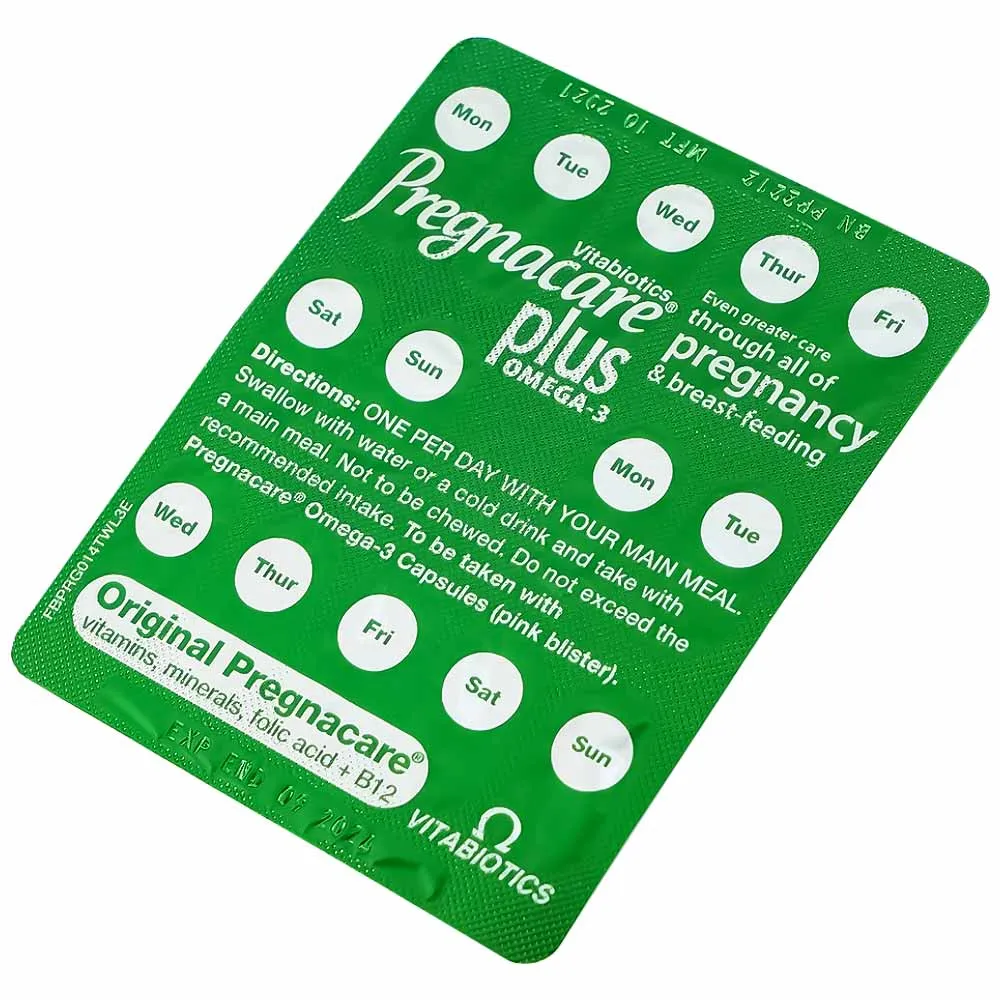 VIÊN UỐNG BỔ SUNG VITAMIN KHOÁNG CHẤT PREGNACARE PLUS OMEGA3 VITABIOTICS 56V 8