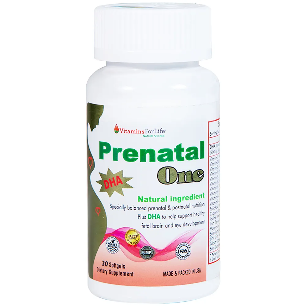 VIÊN UỐNG BỔ SUNG VITAMIN VÀ KHOÁNG CHẤT CHO PHỤ NỮ MANG THAI VÀ SAU KHI SINH PRENATAL ONE 30V 3