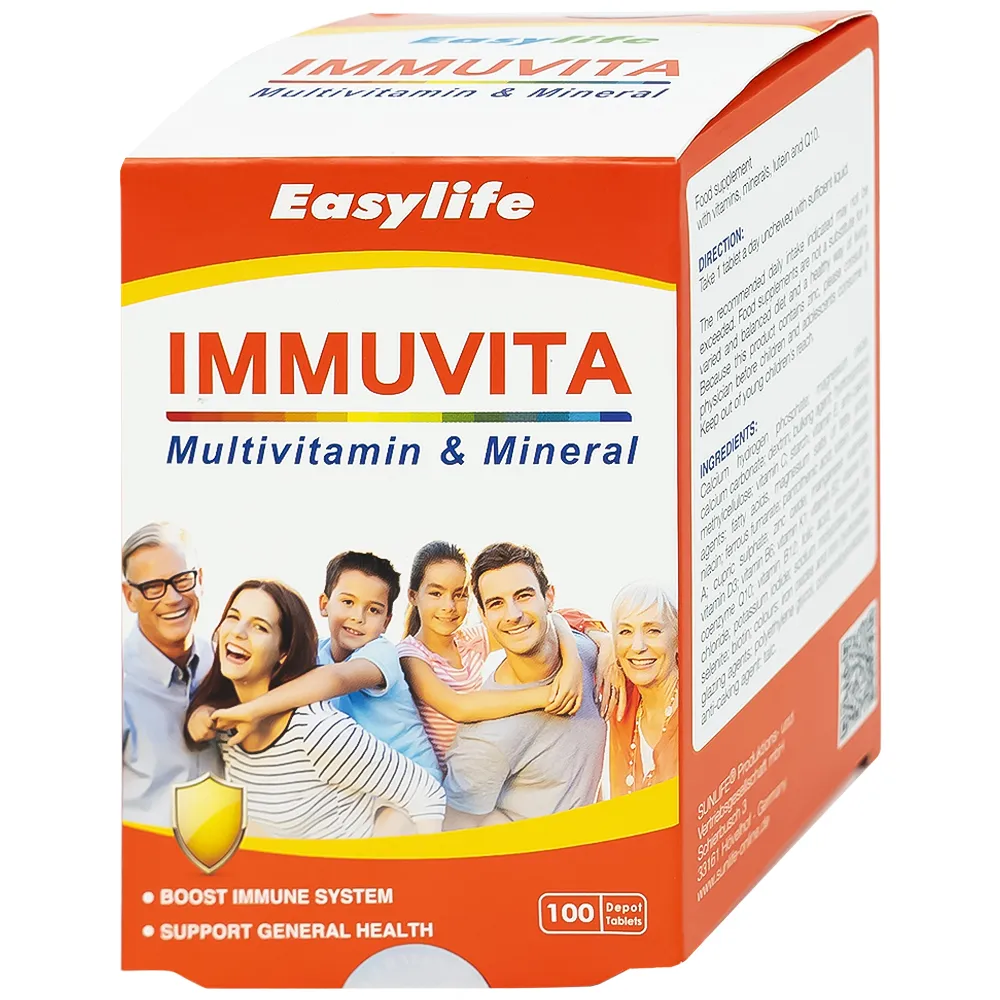 VIÊN UỐNG BỔ SUNG VITAMIN VÀ KHOÁNG CHẤT EASYLIFE IMMUVITA 100V 3