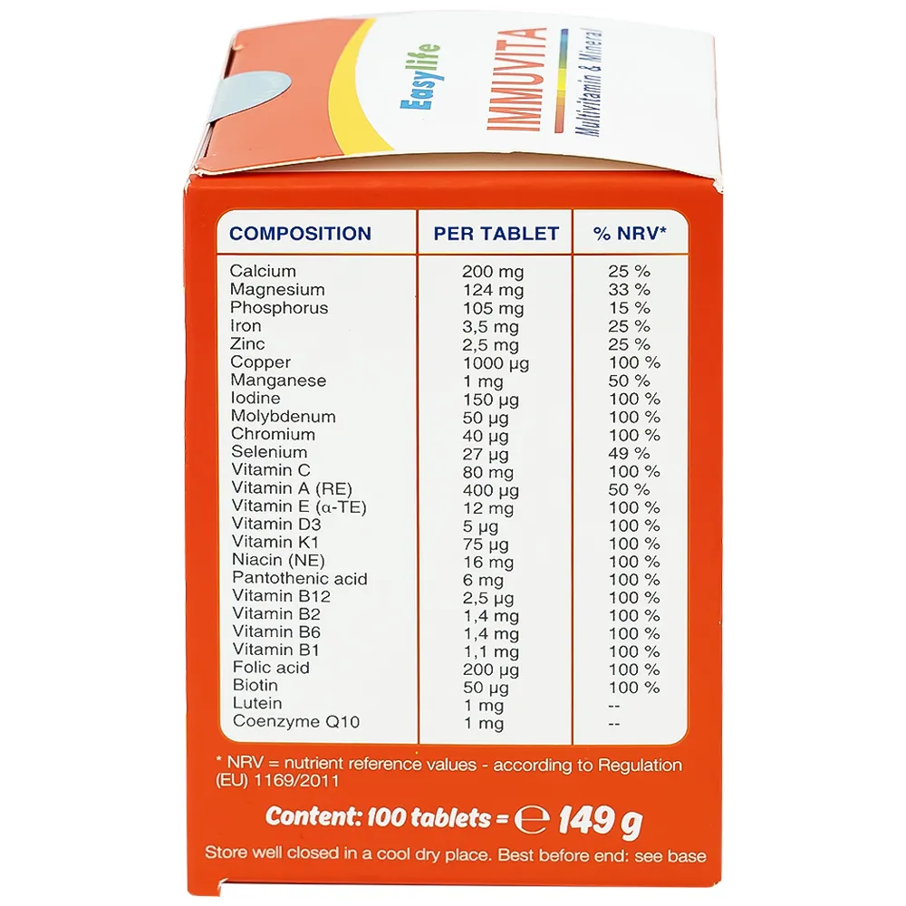 VIÊN UỐNG BỔ SUNG VITAMIN VÀ KHOÁNG CHẤT EASYLIFE IMMUVITA 100V 6