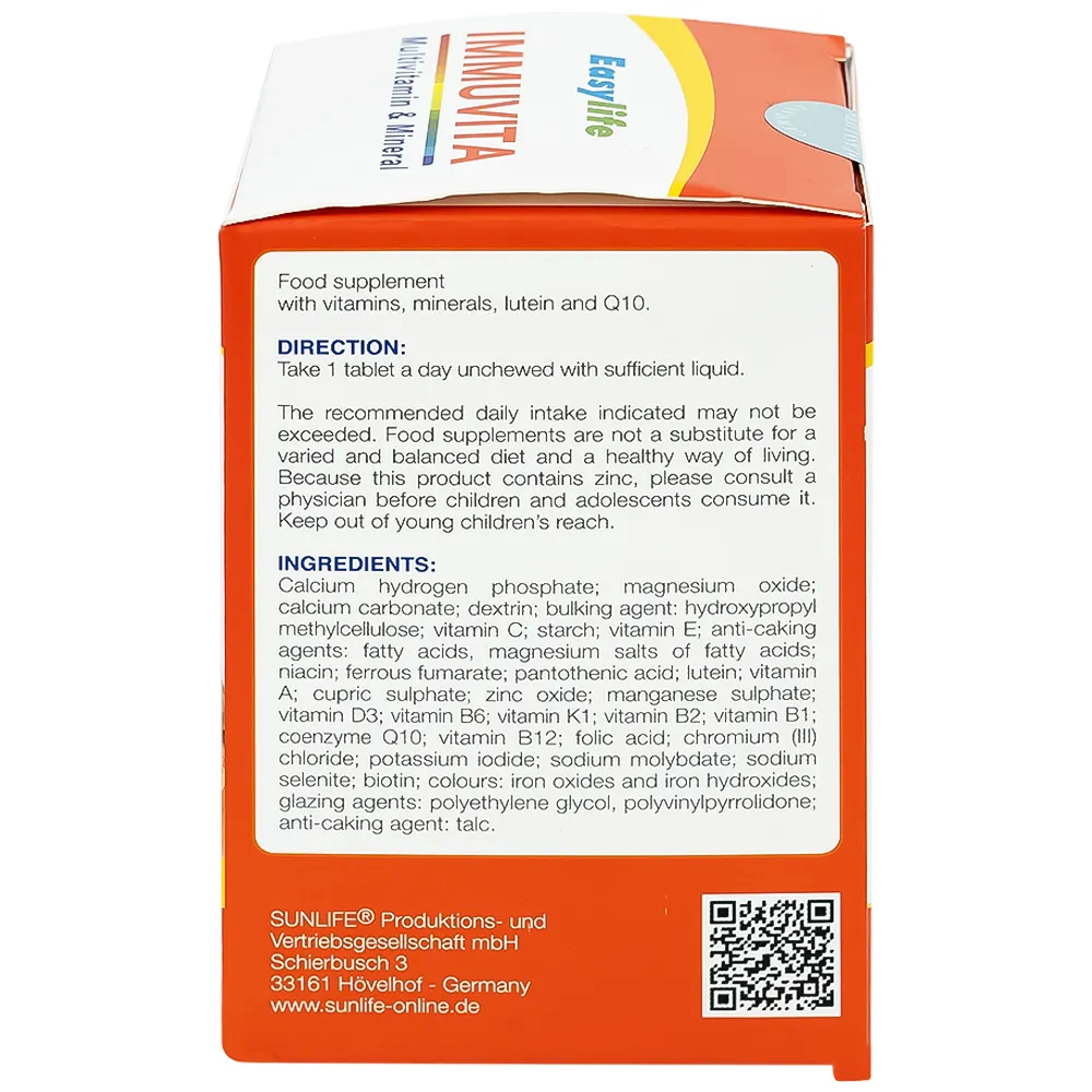 VIÊN UỐNG BỔ SUNG VITAMIN VÀ KHOÁNG CHẤT EASYLIFE IMMUVITA 100V 7