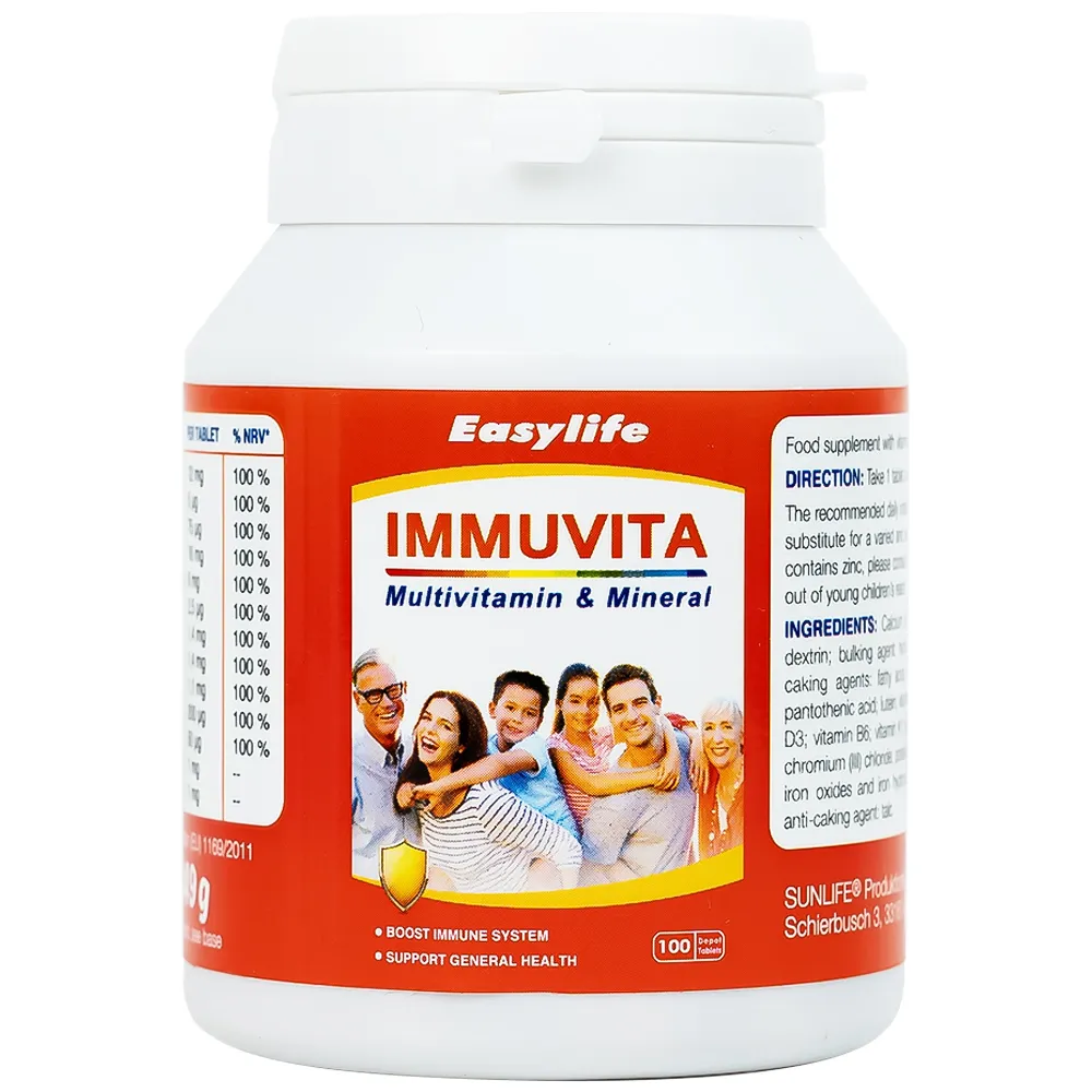 VIÊN UỐNG BỔ SUNG VITAMIN VÀ KHOÁNG CHẤT EASYLIFE IMMUVITA 100V 8