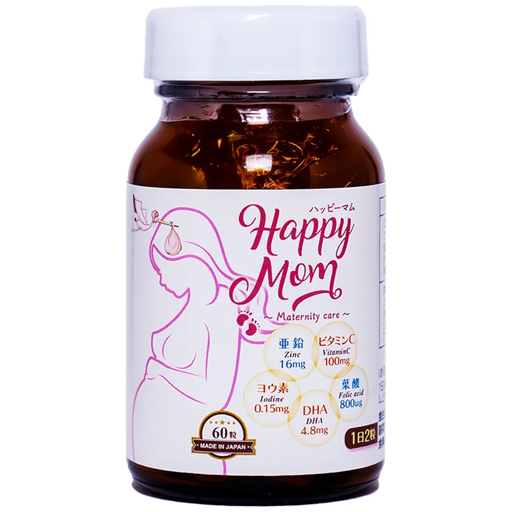 VIÊN UỐNG BỔ SUNG VITAMIN VÀ KHOÁNG CHẤT CHO BÀ MẸ TRƯỚC,TRONG VÀ SAU THAI KỲ HAPPY MOM JPANWELL 60V
