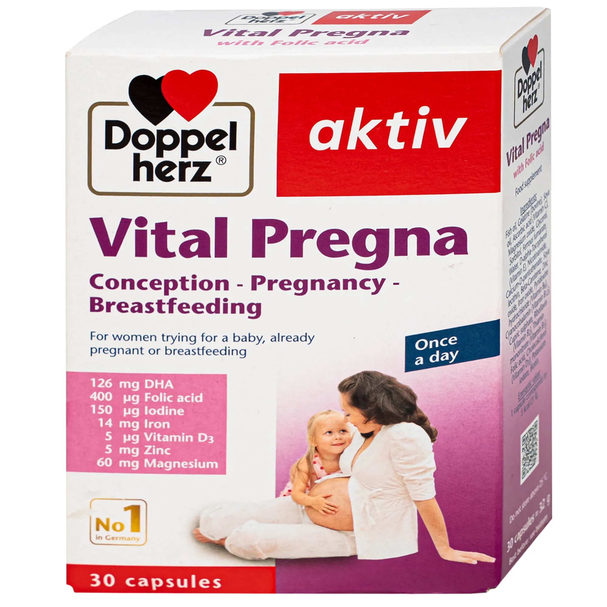 VIÊN UỐNG BỔ SUNG VITAMIN VÀ KHOÁNG CHẤT CHO PHỤ NỮ MANG THAI DOPPELHERZ AKTIV VITAL PREGNA 30V 7