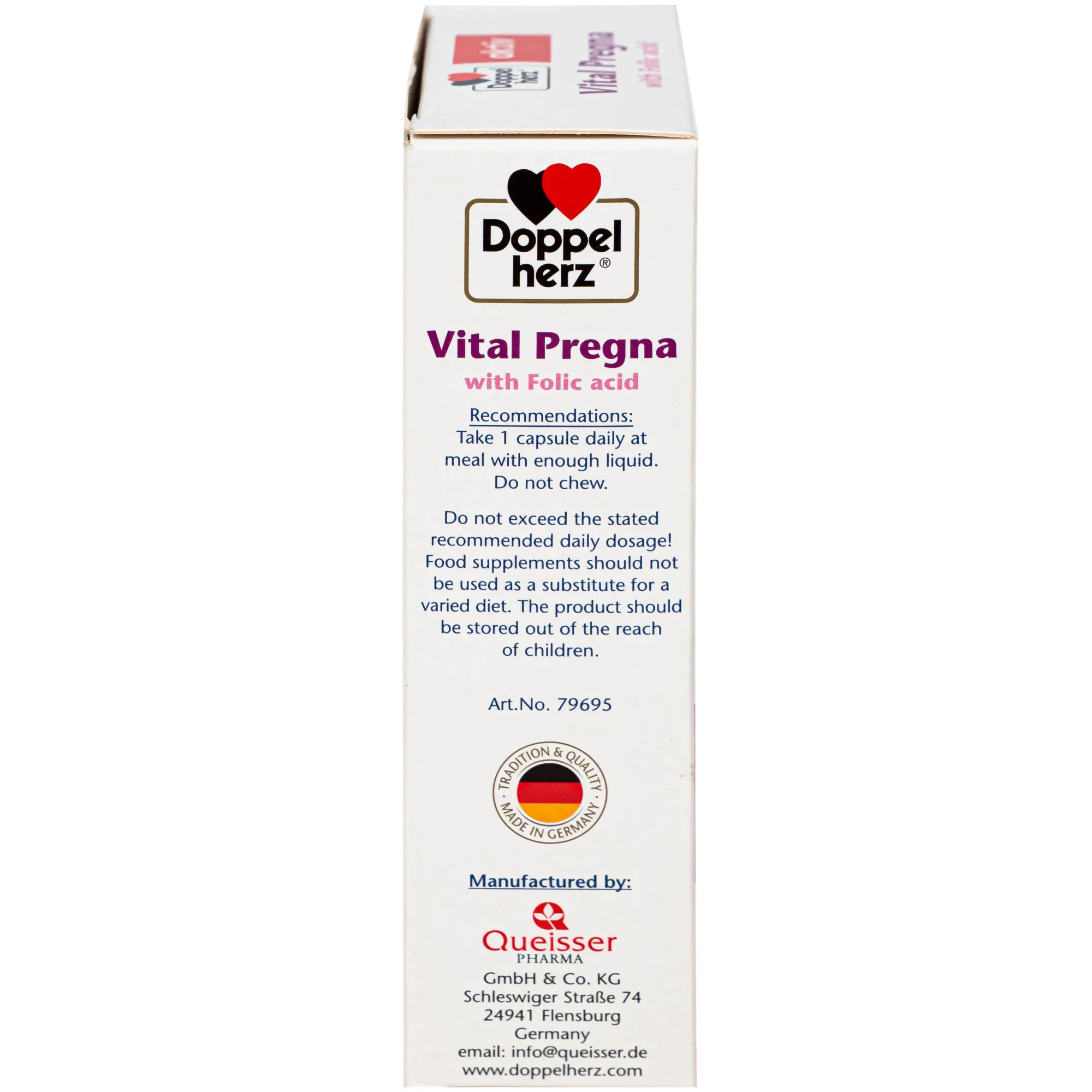 VIÊN UỐNG BỔ SUNG VITAMIN VÀ KHOÁNG CHẤT CHO PHỤ NỮ MANG THAI DOPPELHERZ AKTIV VITAL PREGNA 30V 9