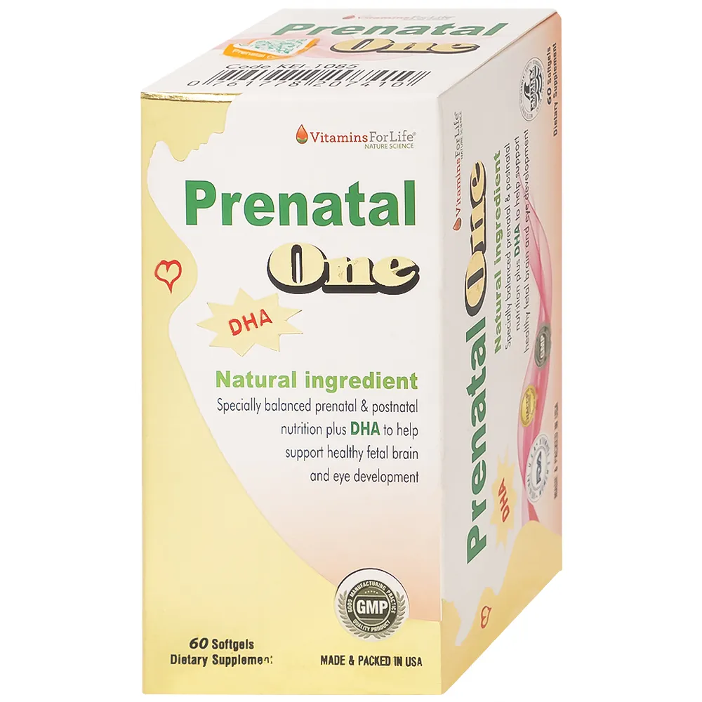 VIÊN UỐNG BỔ SUNG VITAMIN VÀ KHOÁNG CHẤT CHO PHỤ NỮ MANG THAI VÀ SAU KHI SINH PRENATAL ONE 60V 7