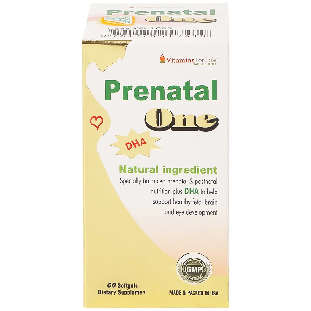 VIÊN UỐNG BỔ SUNG VITAMIN VÀ KHOÁNG CHẤT CHO PHỤ NỮ MANG THAI VÀ SAU KHI SINH PRENATAL ONE 60V 8