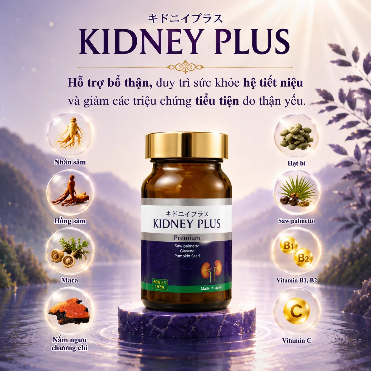 VIÊN UỐNG BỔ THẬN KIDNEY PLUS JPANWELL 60V 4