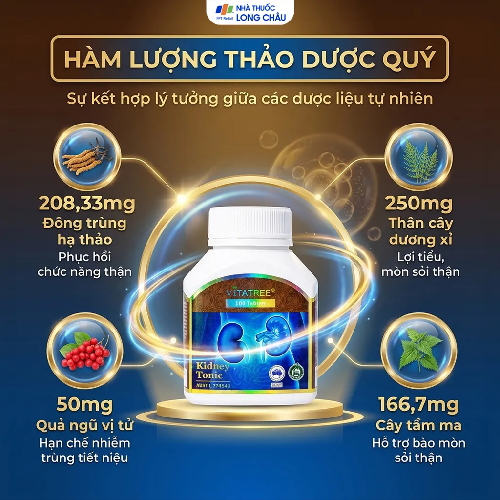 VIÊN UỐNG BỔ THẬN VITATREE KIDNEY TONIC 100V 3