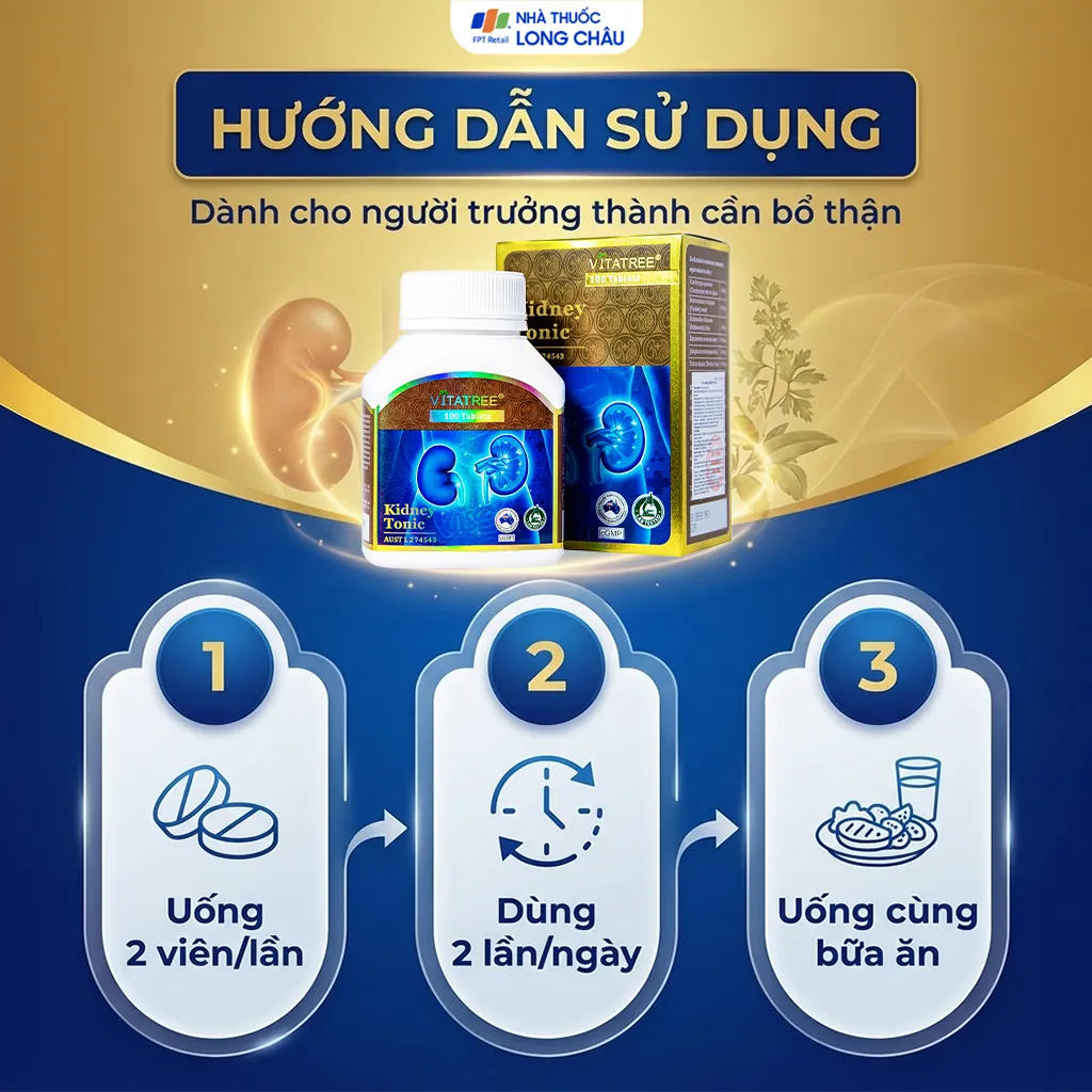 VIÊN UỐNG BỔ THẬN VITATREE KIDNEY TONIC 100V 5