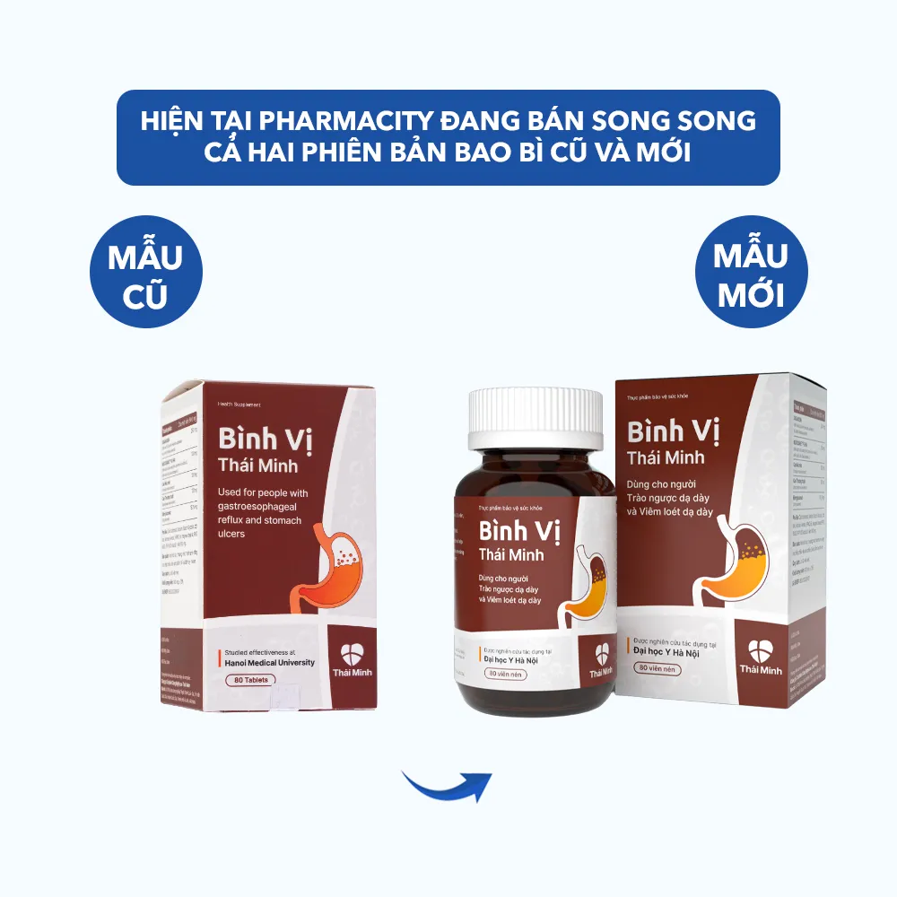 Viên uống Bình Vị Thái Minh (Hộp 80 viên) giúp hỗ trợ giảm viêm loét dạ dày 2