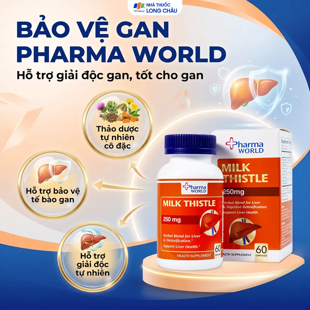 VIÊN UỐNG BẢO VỆ GAN PHARMA WORLD MILK THISTLE 60V 2