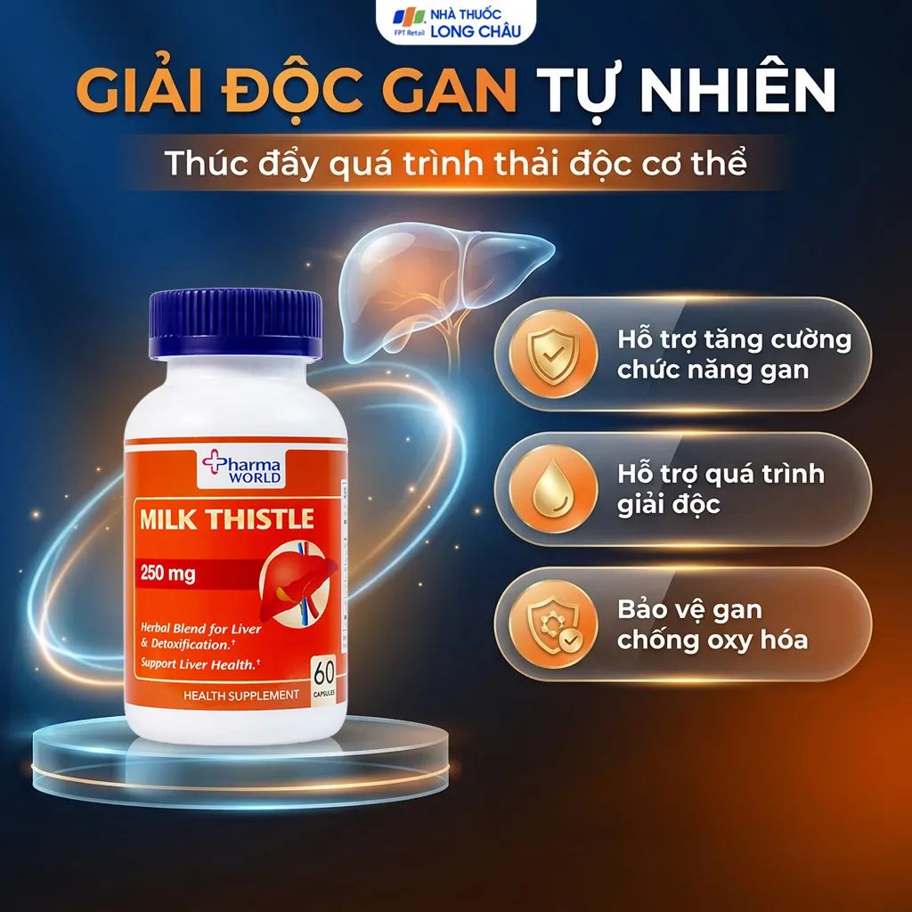 VIÊN UỐNG BẢO VỆ GAN PHARMA WORLD MILK THISTLE 60V 4