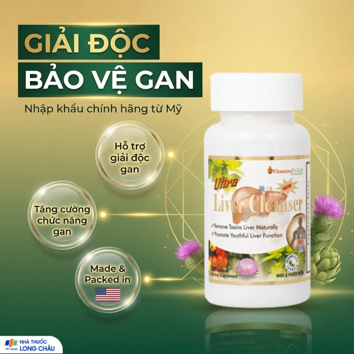 VIÊN UỐNG BẢO VỆ GAN ULTRA LIVER CLEANSER VITAMINS FOR LIFE 30V 2