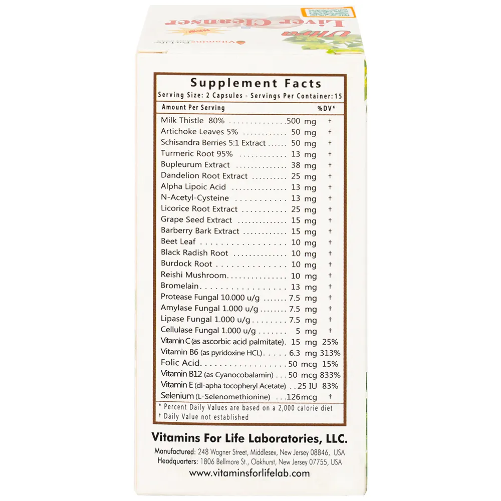 VIÊN UỐNG BẢO VỆ GAN ULTRA LIVER CLEANSER VITAMINS FOR LIFE 30V 8