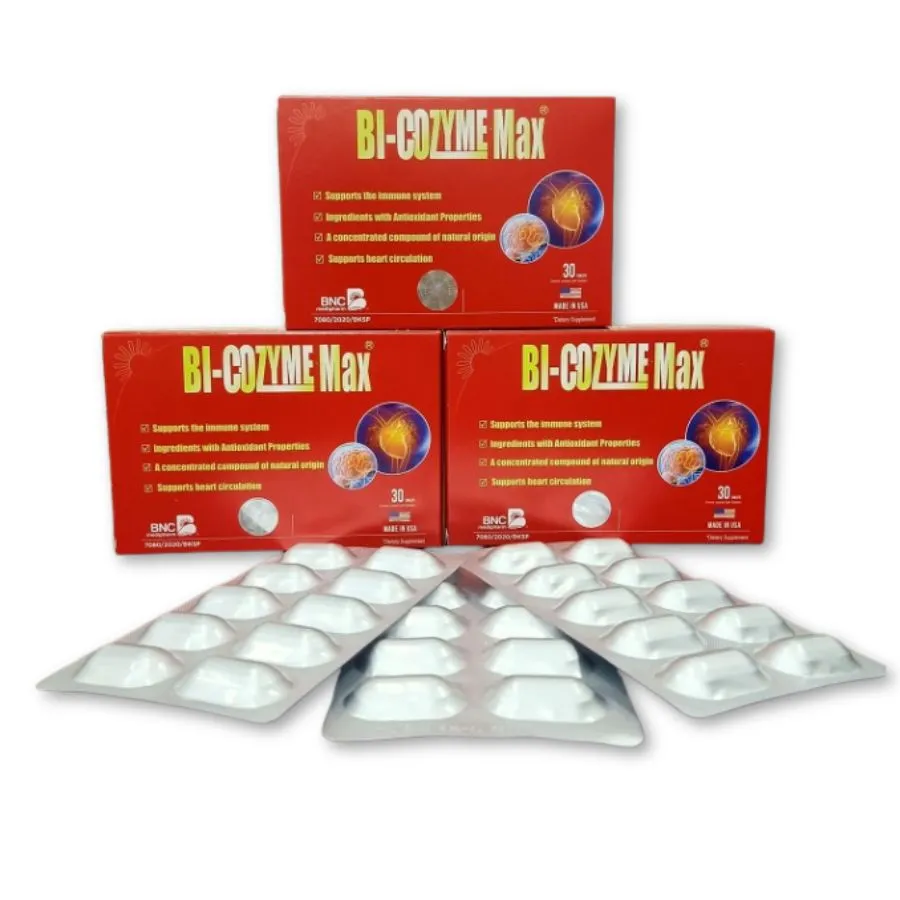 Viên uống Bi-Cozyme Max hỗ trợ giảm mỡ máu, chống xơ vữa động mạch (Hộp 30 viên)