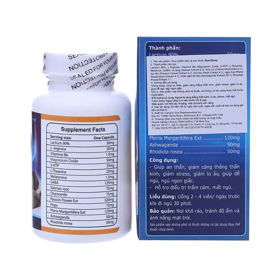 Viên uống Bonisleep Botania giúp an thần, giảm căng thẳng thần kinh (30 viên) 3