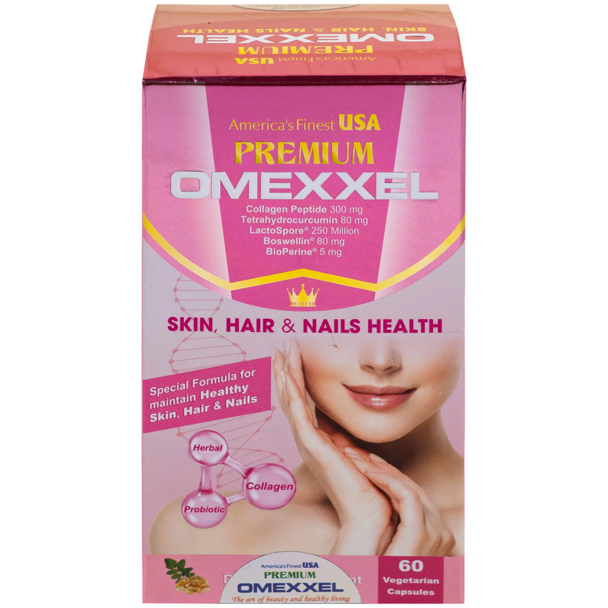 VIÊN UỐNG CẢI THIỆN DA, TÓC, MÓNG PREMIUM OMEXXEL SKIN, HAIR & NAILS HEALTH 60V 10