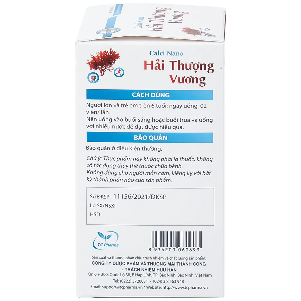 VIÊN UỐNG CALCI NANO HẢI THƯỢNG VƯƠNG 60V 7