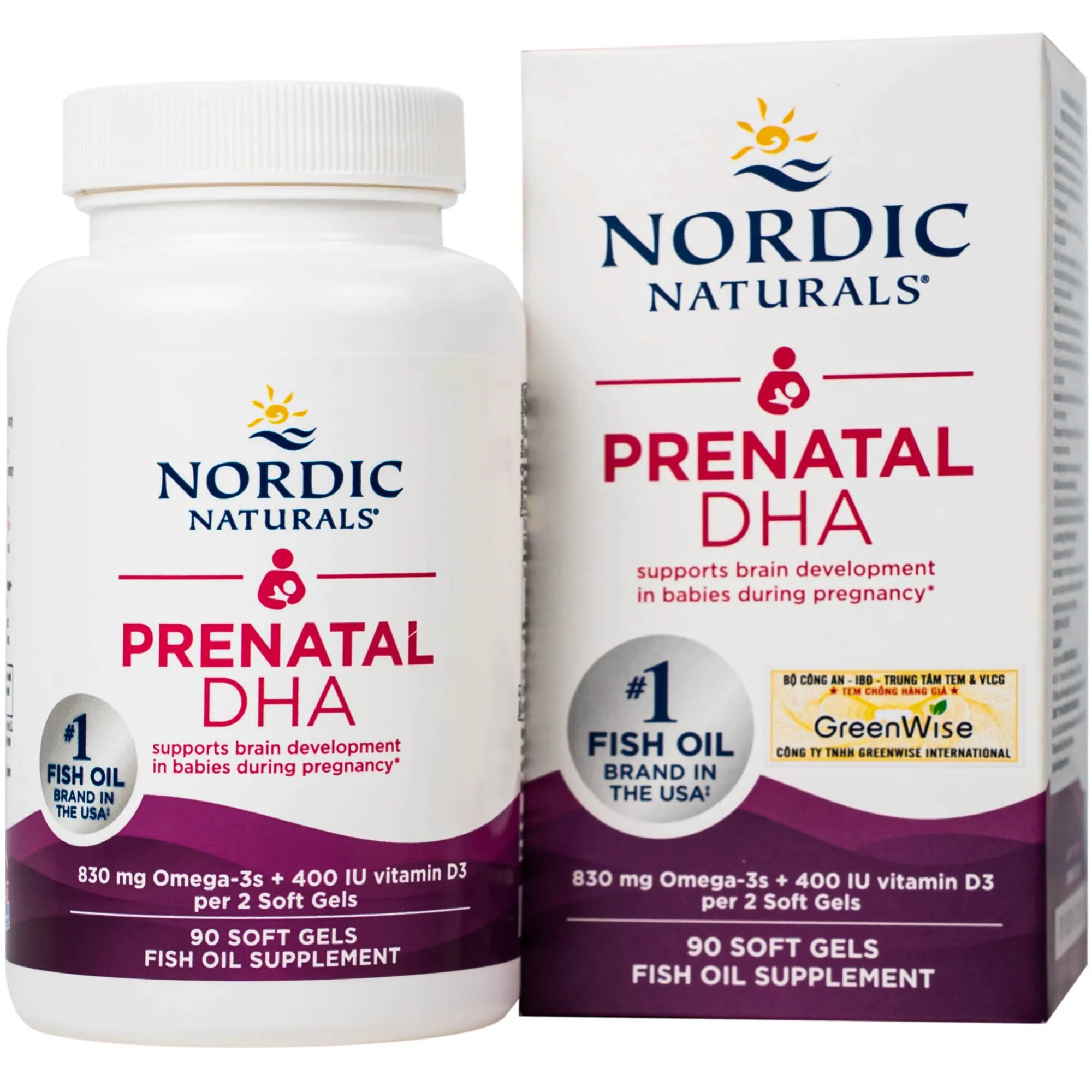 VIÊN UỐNG CHO PHỤ NỮ MANG THAI VÀ CHO CON BÚ NORDIC NATURALS PRENATAL DHA 90V