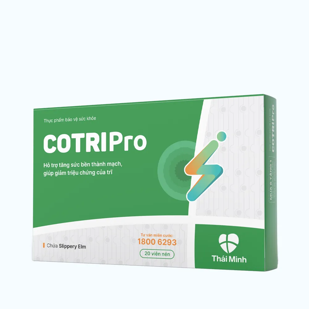 Viên uống Cotripro (Hộp 20 viên) hỗ trợ giảm triệu chứng bệnh trĩ